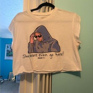 White Mean Girls Graphic Crop Top
